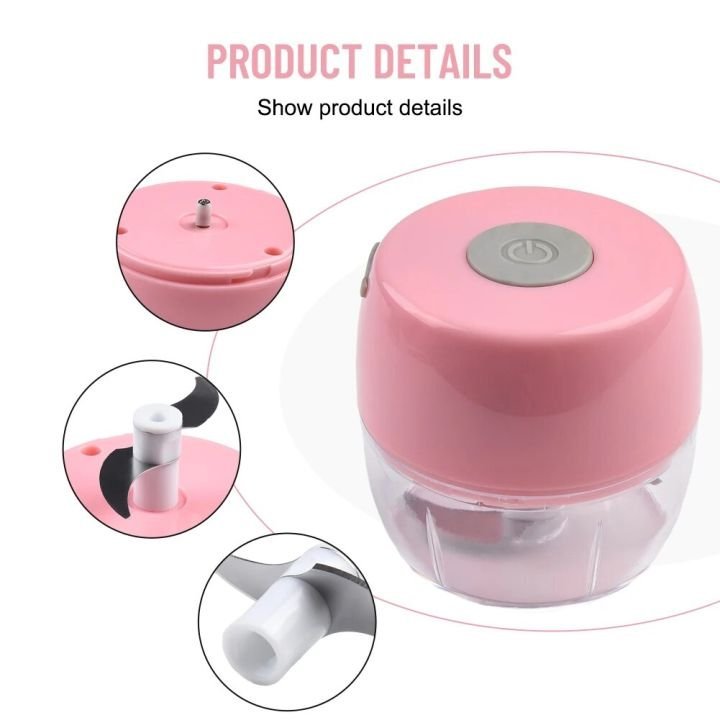 USB Rechargeable Mini Electric Garlic Chopper