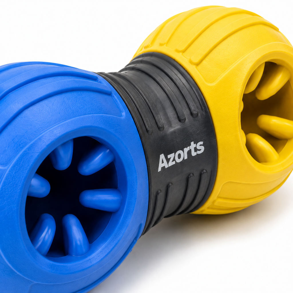 Azorts Interactive Dual-End Chew Dog Toy – Durable Rubber Treat Dispensing & Dental Cleaning Toy for Medium and Large Dogs