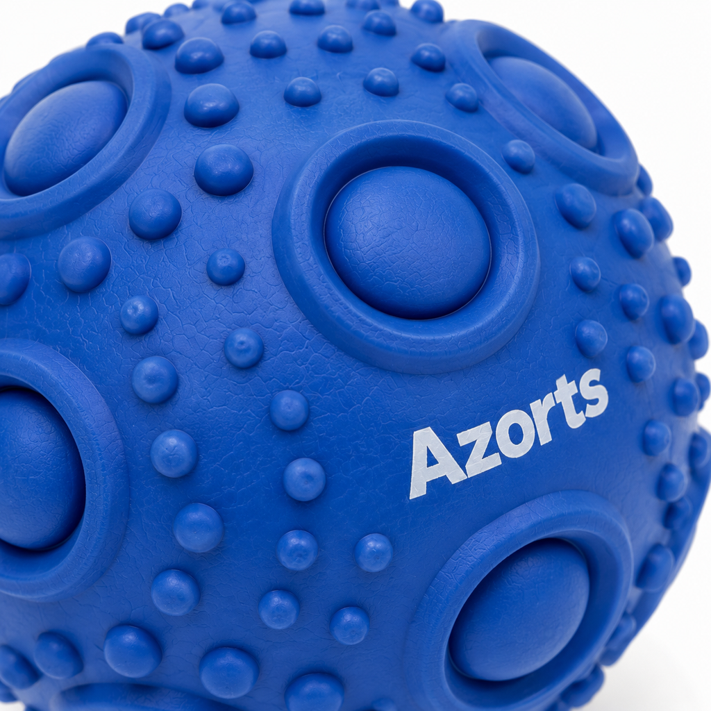 Azorts Textured Interactive Dog Ball – Durable Rubber Chew & Fetch Toy for Active Dogs