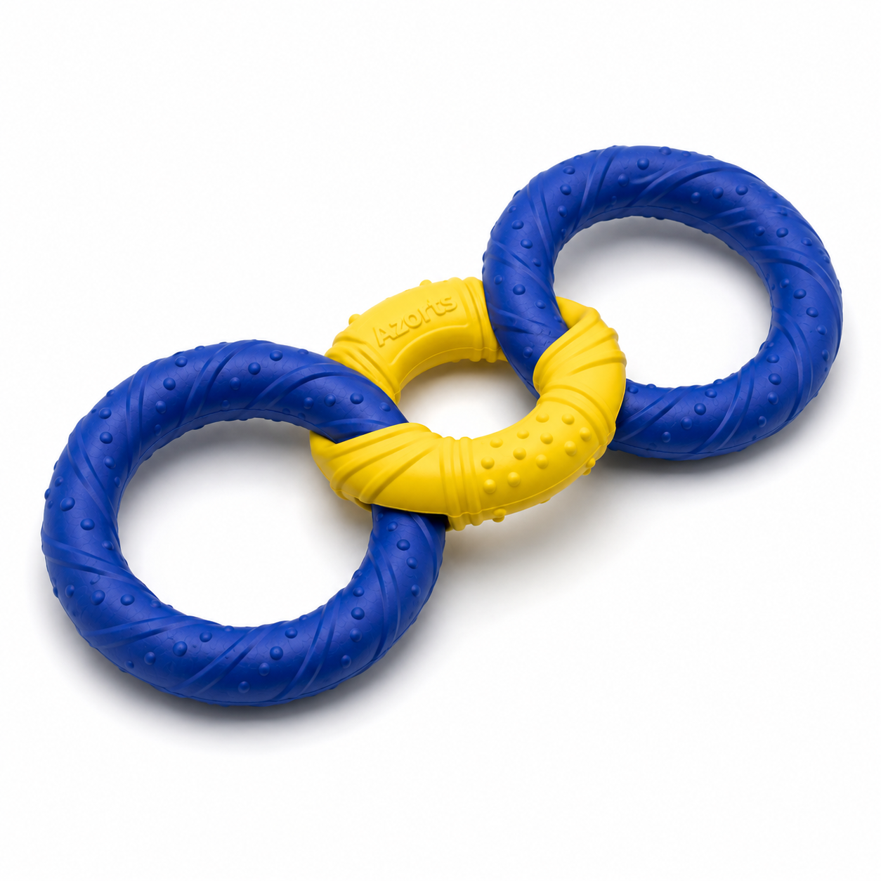 Azorts Interlocking Tug Ring Dog Toy – Durable Rubber Interactive Chew & Pull Toy for Medium and Large Dogs