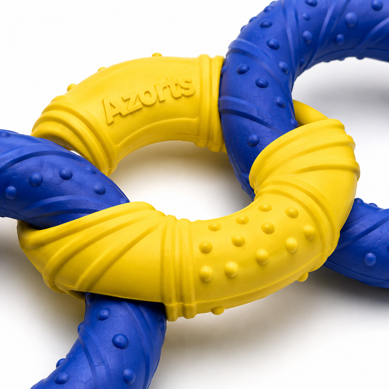Azorts Interlocking Tug Ring Dog Toy – Durable Rubber Interactive Chew & Pull Toy for Medium and Large Dogs